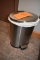 METAL STAINLESS LOOK FOOT OPERATED TRASH CAN