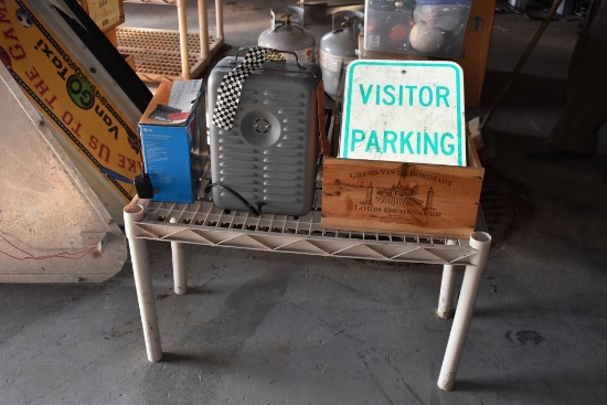 SINGLE SHELF UNIT W/SIGNS &