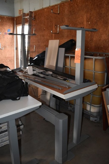 (2) ACTIVE WORK SURFACE ADJUSTABLE TABLES & BULLETIN BOARD,