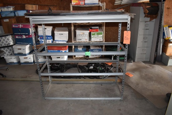 METAL SHELVING UNIT FRAME, NO CONTENTS, 4' X 18"D X 4'H