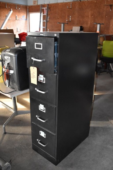 HIRSH 4 DRAWER FILE CABINET-BLACK