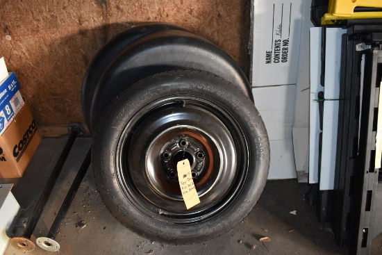 NEW SPARE TIRE & (2) TIRE COVERS