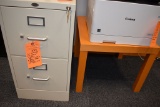 TAN TWO DRAWER HORIZONTAL FILE CABINET WITH KEYS,