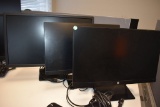 (3) MONITORS, HP AND DELL AND MOUSE