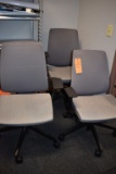 (3) GRAY MATERIAL OFFICE CHAIRS ON CASTERS