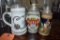 (3) ASSORTED BEER STEINS WITH LIDS