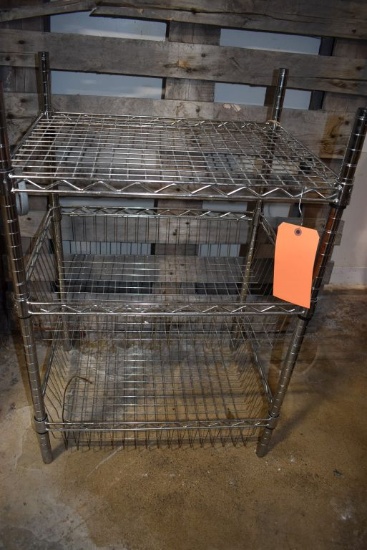 THREE TIER BASKET TYPE SHELVING UNIT - FREEZER STYLE,