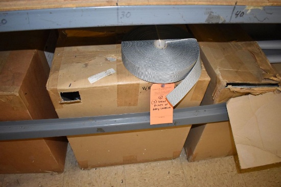 (3) LARGE BOXES OF GRAY WEBBING