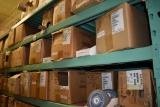 LARGE QUANTITY OF CASTERS ON TOP THREE SHELVES