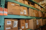 LARGE QUANTITY OF CASTERS ON TOP THREE SHELVES