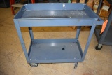 METAL SHOP CART WITH LOWER SHELF AND HANDLE, 16