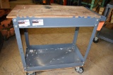 METAL SHOP CART WITH LOWER SHELF AND HANDLE, 16