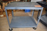 METAL CART WITH LOWER SHELF, 3' x 2'