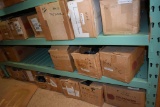 LARGE QUANTITY OF CASTERS ON FLOOR AND LOWER TWO SHELVES