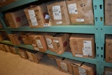 LARGE QUANTITY OF CASTERS ON FLOOR AND LOWER TWO SHELVES