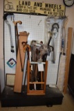 ASSORTED CANES WITH DISPLAY PEGBOARD SHELVES