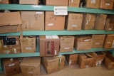 LARGE QUANTITY OF CASTERS ON FLOOR AND LOWER TWO SHELVES