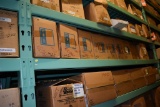 LARGE QUANTITY OF CASTERS ON THREE CENTER SHELVES