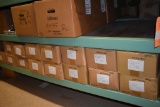 LARGE QUANTITY OF CASTERS ON FLOOR AND LOWER TWO SHELVES