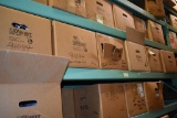 LARGE QUANTITY OF CASTERS ON THREE CENTER SHELVES