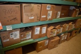 LARGE QUANTITY OF CASTERS ON FLOOR AND LOWER TWO SHELVES