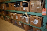 LARGE QUANTITY OF CASTERS ON FLOOR AND LOWER TWO SHELVES