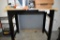 SMALL WORKBENCH, METAL FRAME, WOOD TOP,