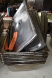 (8) STAINLESS STEEL INSERTS WITH COVERS, FULL SIZE
