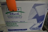 BOX WITH (8) PACKAGES OF WHITE FIRST MARK NAPKINS