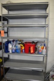 METAL FRAMED SHELVING UNIT WITH PLASTIC SHELF INSERTS,