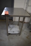 STAINLESS STEEL TABLE WITH LOWER SHELF, 2' x 2' x 34