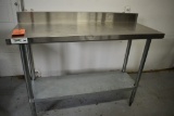 STAINLESS STEEL TABLE WITH LOWER SHELF,
