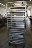 ALUMINUM BAKERS 20 SHEET PAN RACK ON CASTERS