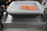 (10) ALUMINUM TRAYS, (4) PANS WITH COVERS