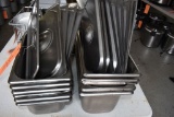 (11) STAINLESS STEEL INSERTS WITH COVERS, 1/4 SIZE,