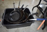 BIN WITH MISC. SAUTE PANS