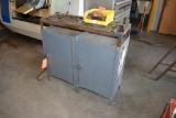 2 SINGLE DOOR CABINETS W/RISER FOR TOOLING,