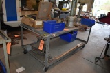 LARGE METAL SHOP CART W/LOWER SHELF, 3' X 6' PLUS