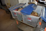 CONTENTS OF TOP OF CART: LARGE BIN OF BEARINGS &