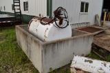 FUEL TANK REFUELER W/CONCRETE SPILL CONTAINMENT BASE,