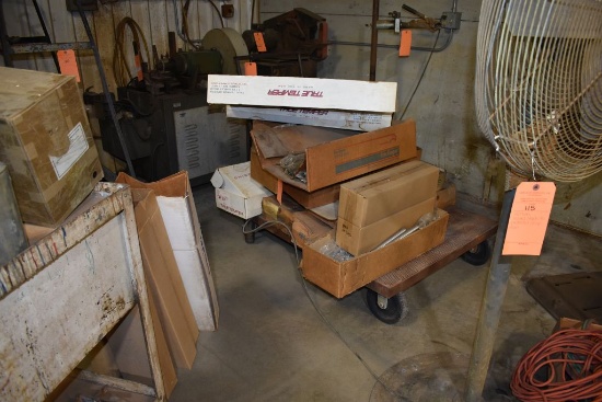 METAL SHOP CART, 3'W X 4'L- NO CONTENTS
