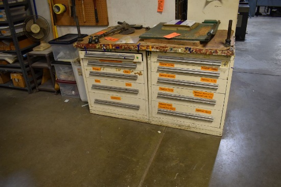 (2) FIVE DRAWER TOOLING CABINET WITH