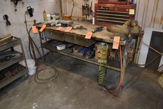 HEAVY DUTY 2-DRAWER WORKBENCH WITH UNTAGGED CONTENTS,