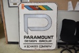 ORIGINAL LARGE WOOD PARAMOUNT DESIGN GROUP SIGN,