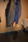LARGE BLACK COAT, MEDIUM BLUE JACKET AND