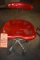 RED ADJUSTABLE CREEPER WORK STOOL, FIVE LEGS,