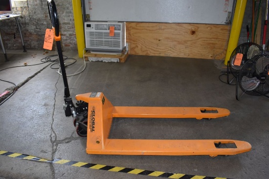 GLOBAL PALLET JACK, 5,500# CAPACITY, YELLOW, PRONGS