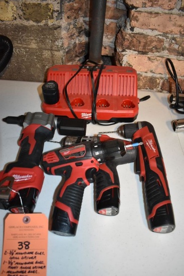 (2) 3/8" MILWAUKEE ELECTRIC DRILL/DRIVERS, (1) 3/8"