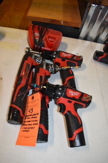 (2) 3/8" MILWAUKEE ELECTRIC DRILL/DRIVERS,