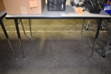 GRAY AND BLACK ADJUSTABLE WORK TABLE,